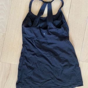Black Lululemon racer back tank with built in sports bra size S